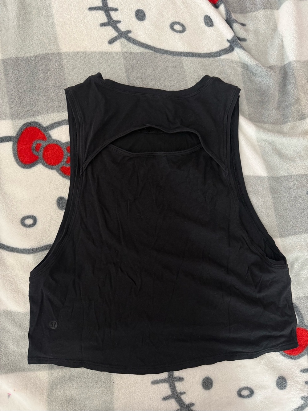 lululemon athletica Black Open-Back Cropped Tank workout athletic top